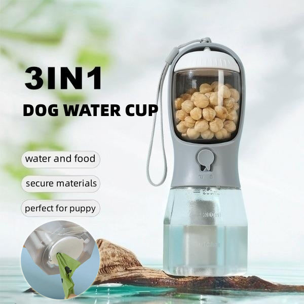 Tazón portátil 3 en 1 para perros: agua, comida y bolsas Nuvola Pets