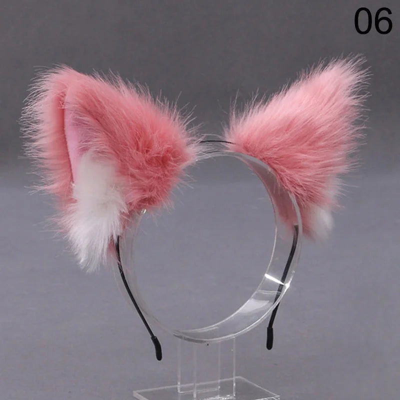 Diadema de Orejas de Gato y Zorro Peluche - Disfraz