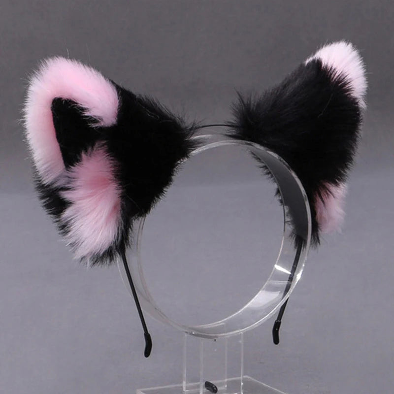 Diadema de Orejas de Gato y Zorro Peluche - Disfraz