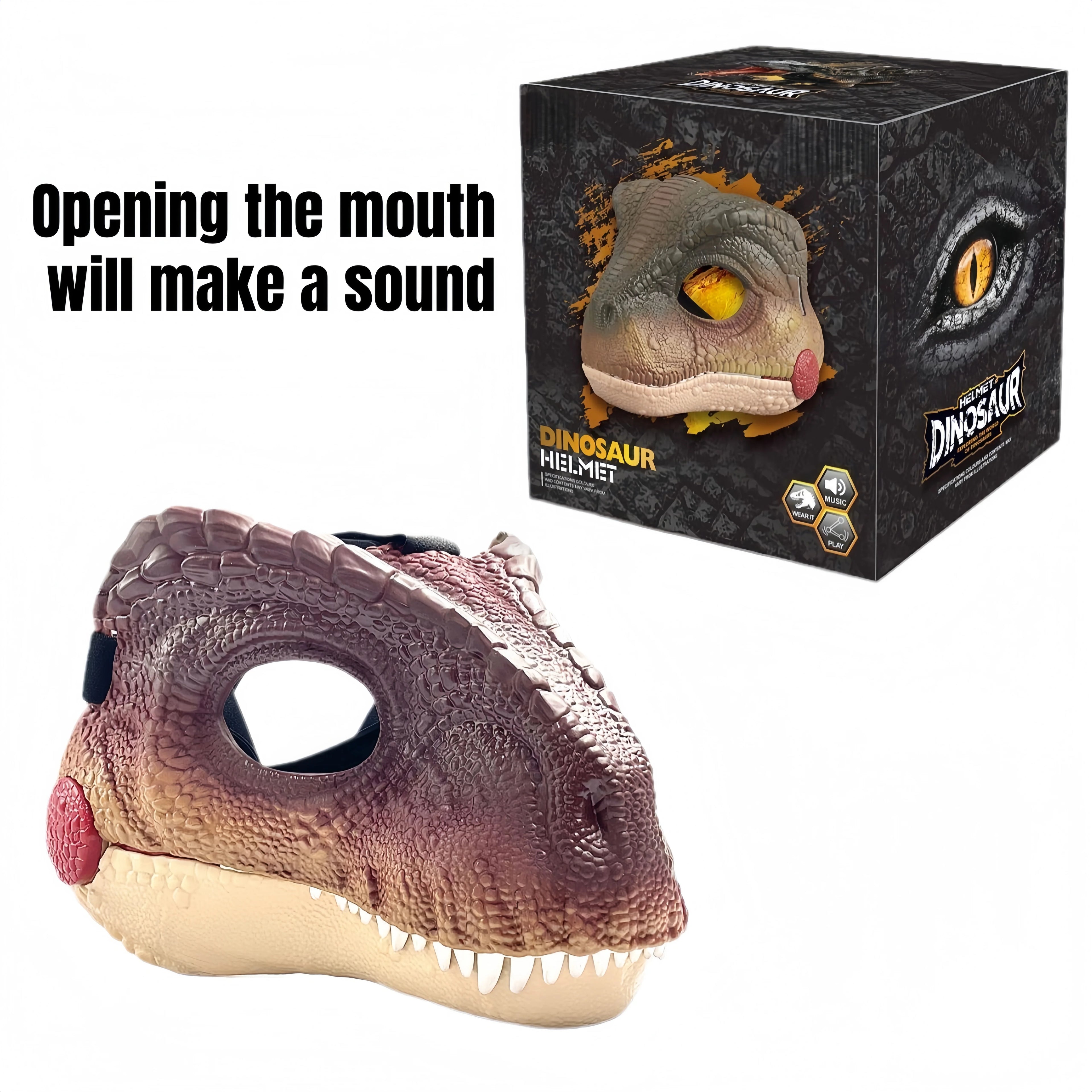 Máscara de Dinosaurio para Mascota y humano - Con Sonido