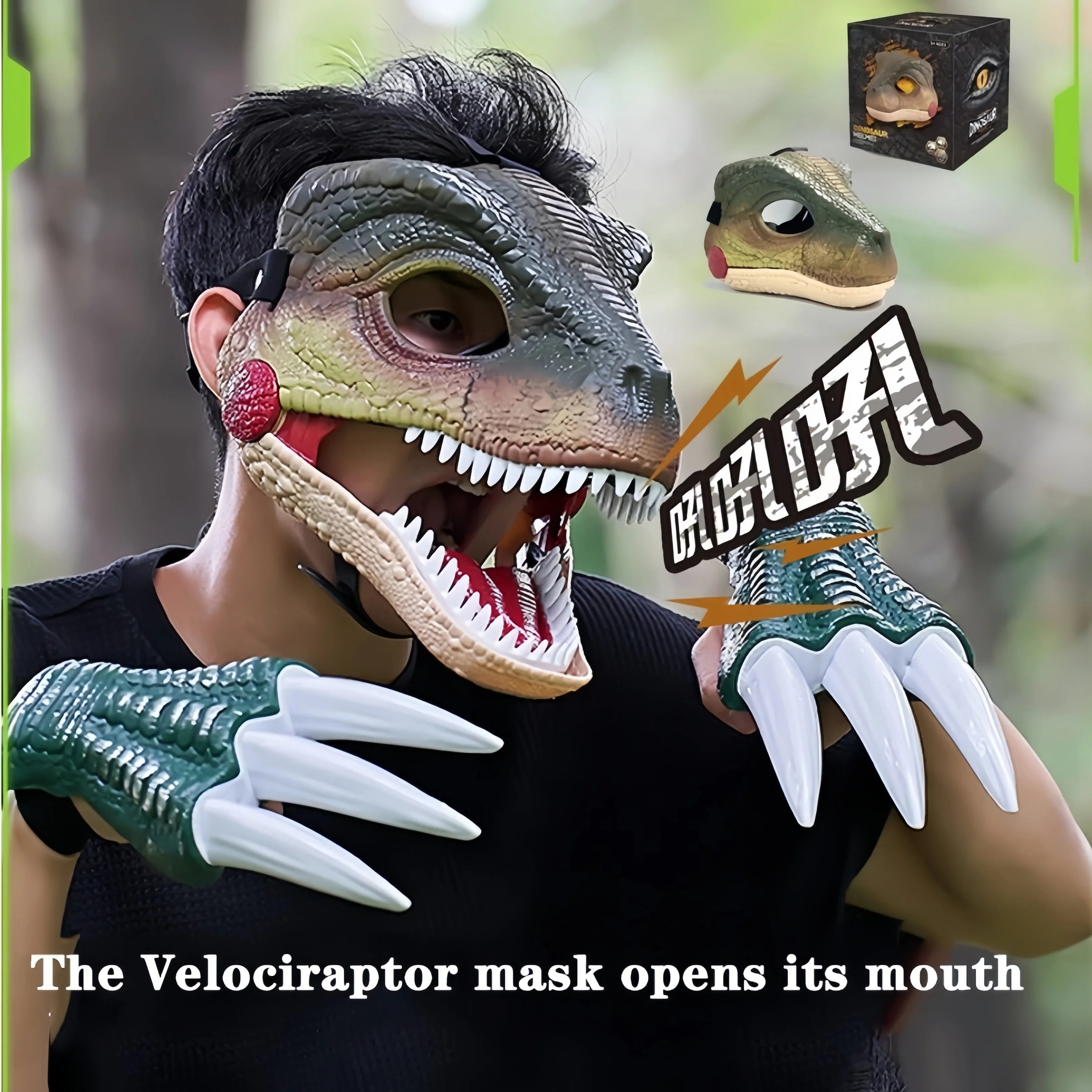 Máscara de Dinosaurio para Mascota y humano - Con Sonido