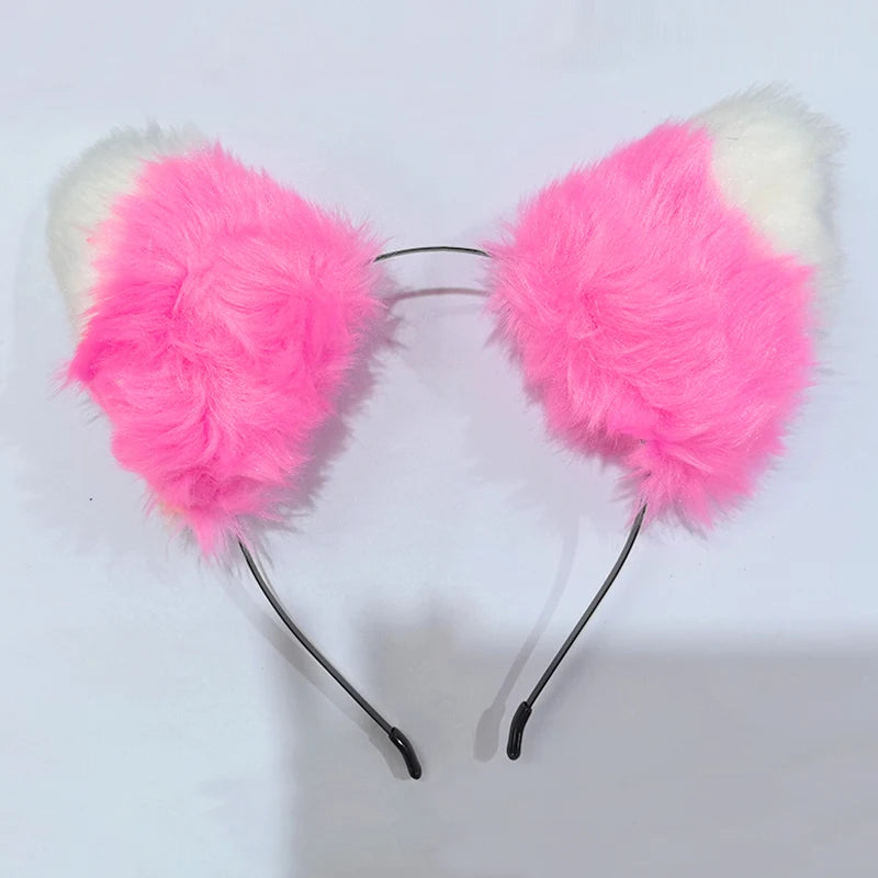 Diadema de Orejas de Gato y Zorro Peluche - Disfraz