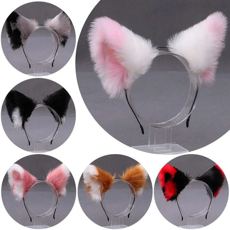 Diadema de Orejas de Gato y Zorro Peluche - Disfraz