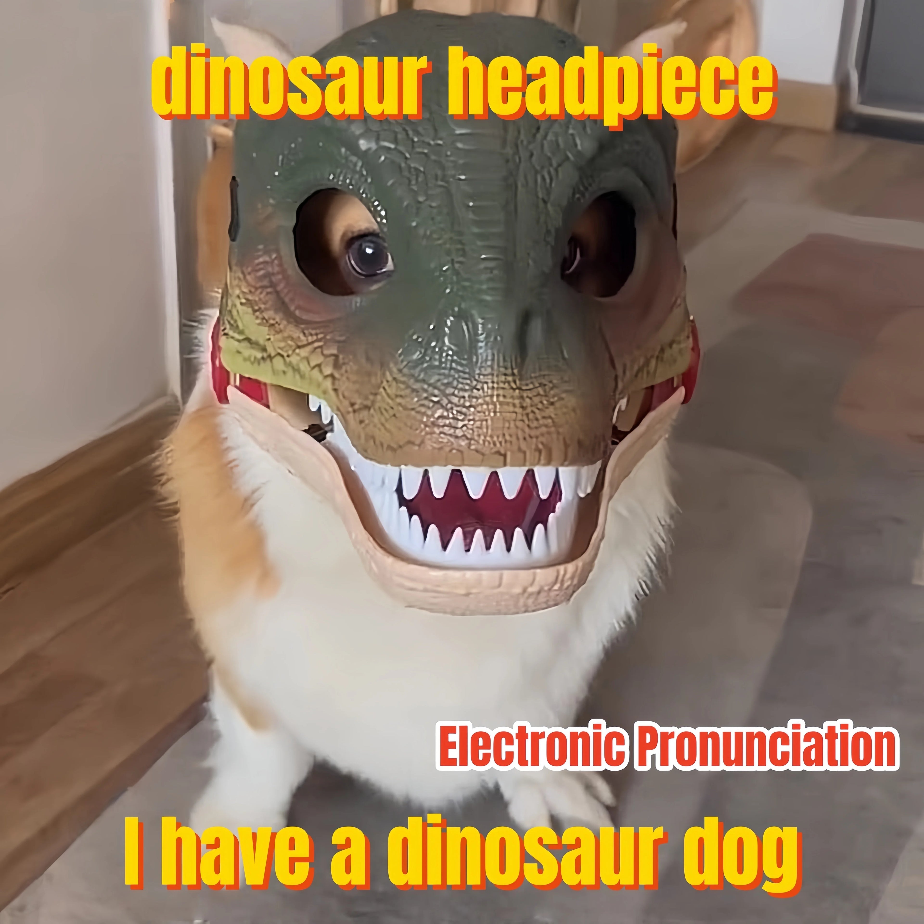 Máscara de Dinosaurio para Mascota y humano - Con Sonido