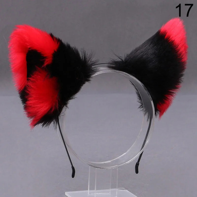 Diadema de Orejas de Gato y Zorro Peluche - Disfraz