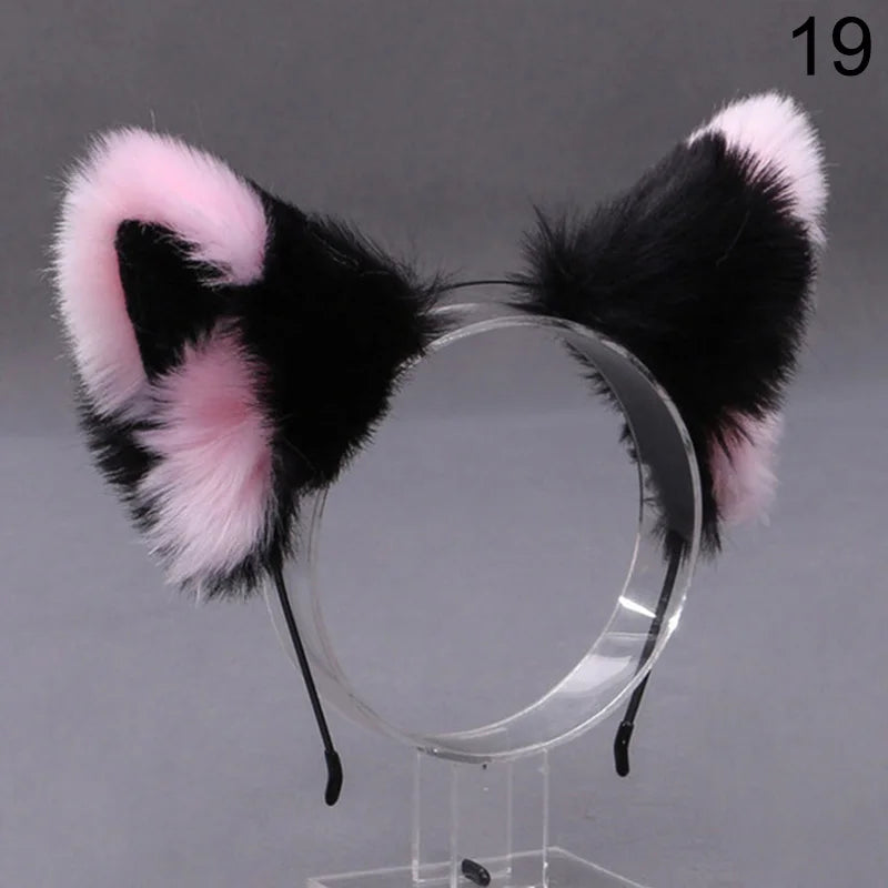 Diadema de Orejas de Gato y Zorro Peluche - Disfraz