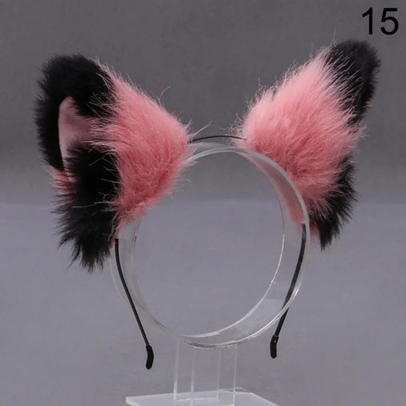 Diadema de Orejas de Gato y Zorro Peluche - Disfraz