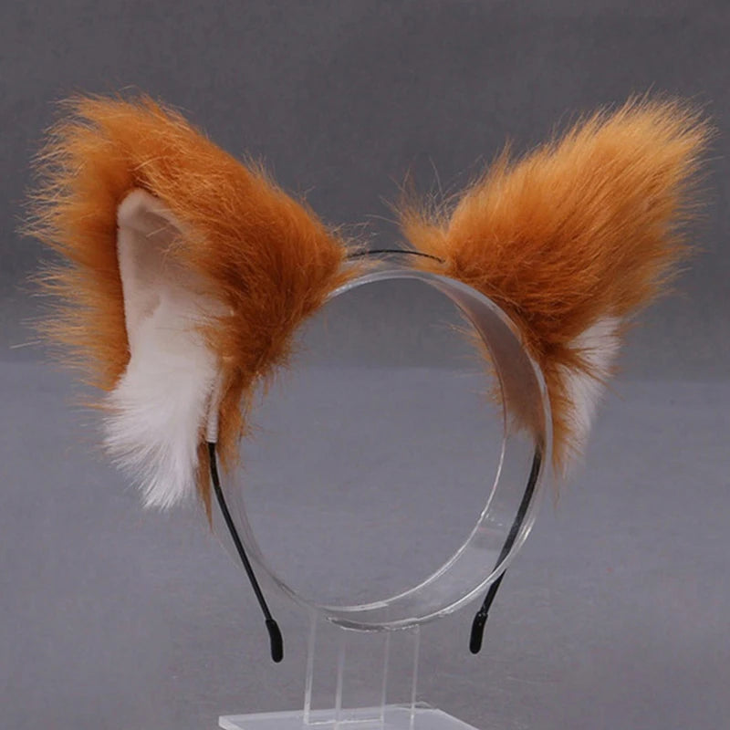 Diadema de Orejas de Gato y Zorro Peluche - Disfraz