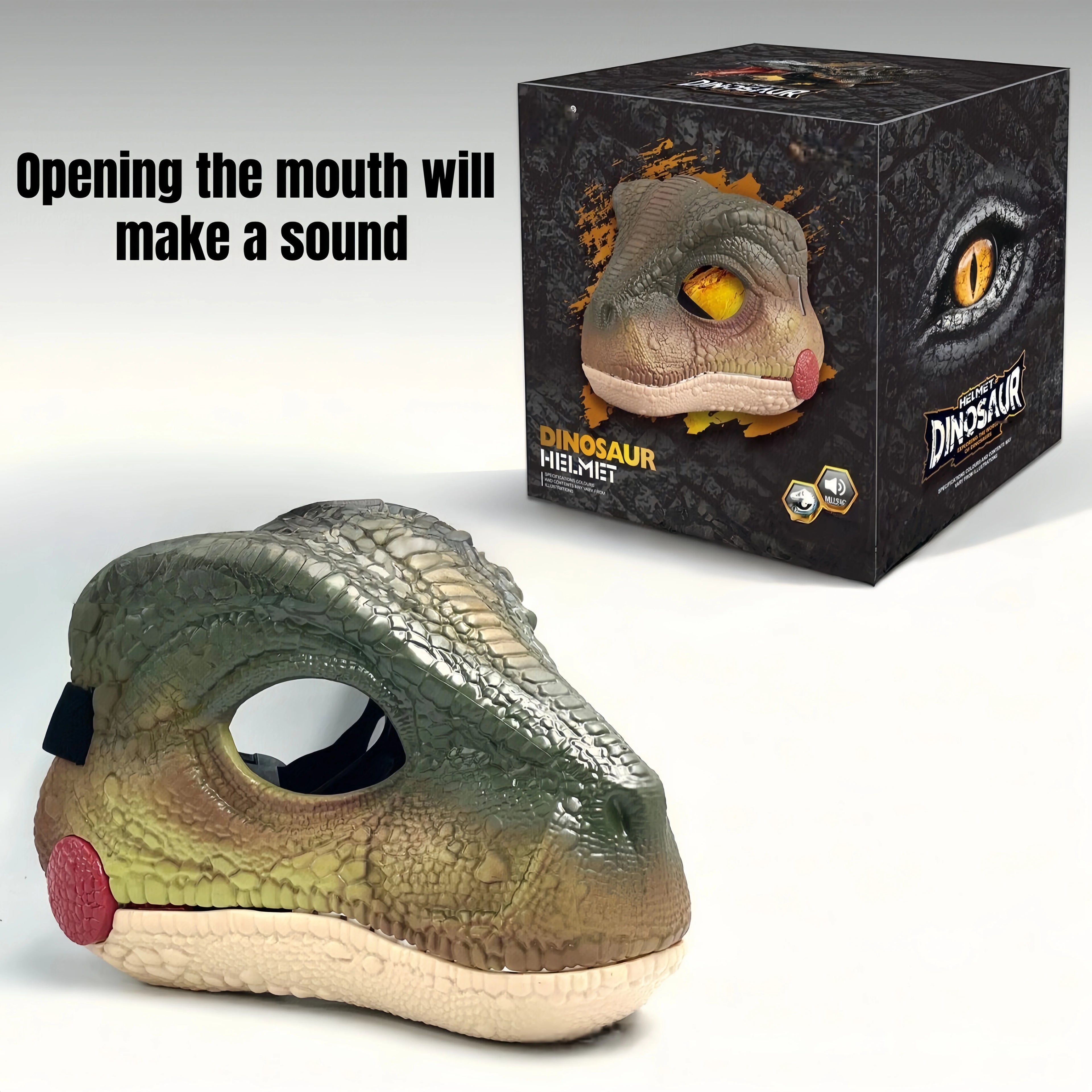 Máscara de Dinosaurio para Mascota y humano - Con Sonido