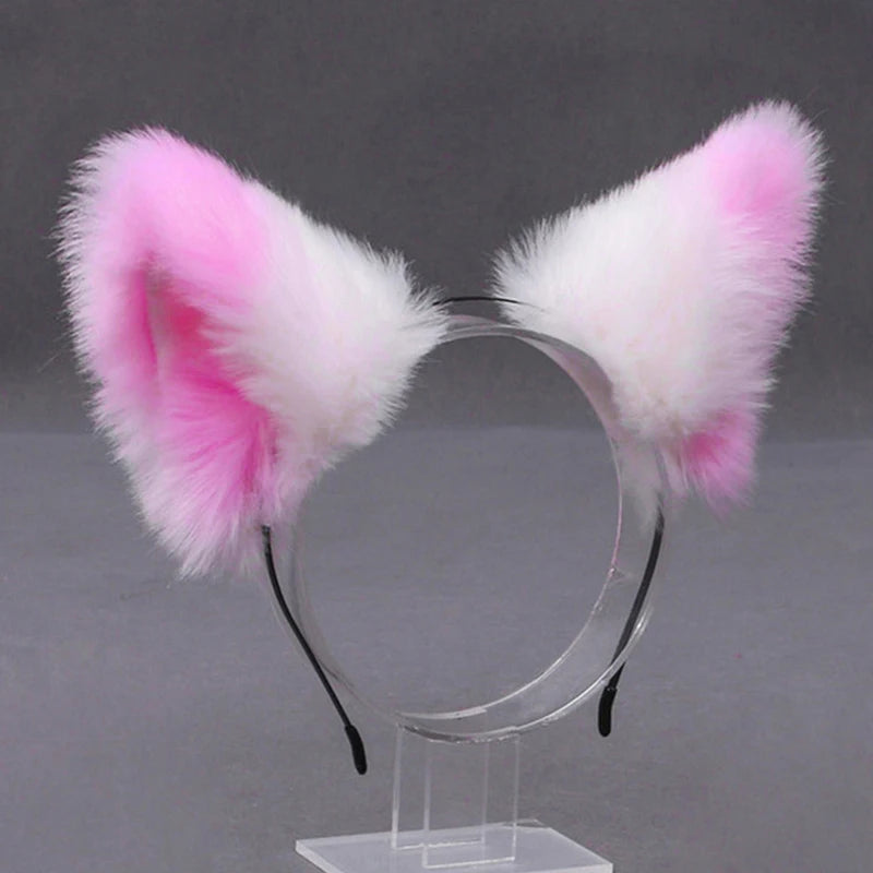 Diadema de Orejas de Gato y Zorro Peluche - Disfraz