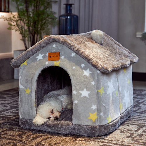 Cama Plegable Cálida para Perros y Gatos - Villa Invierno
