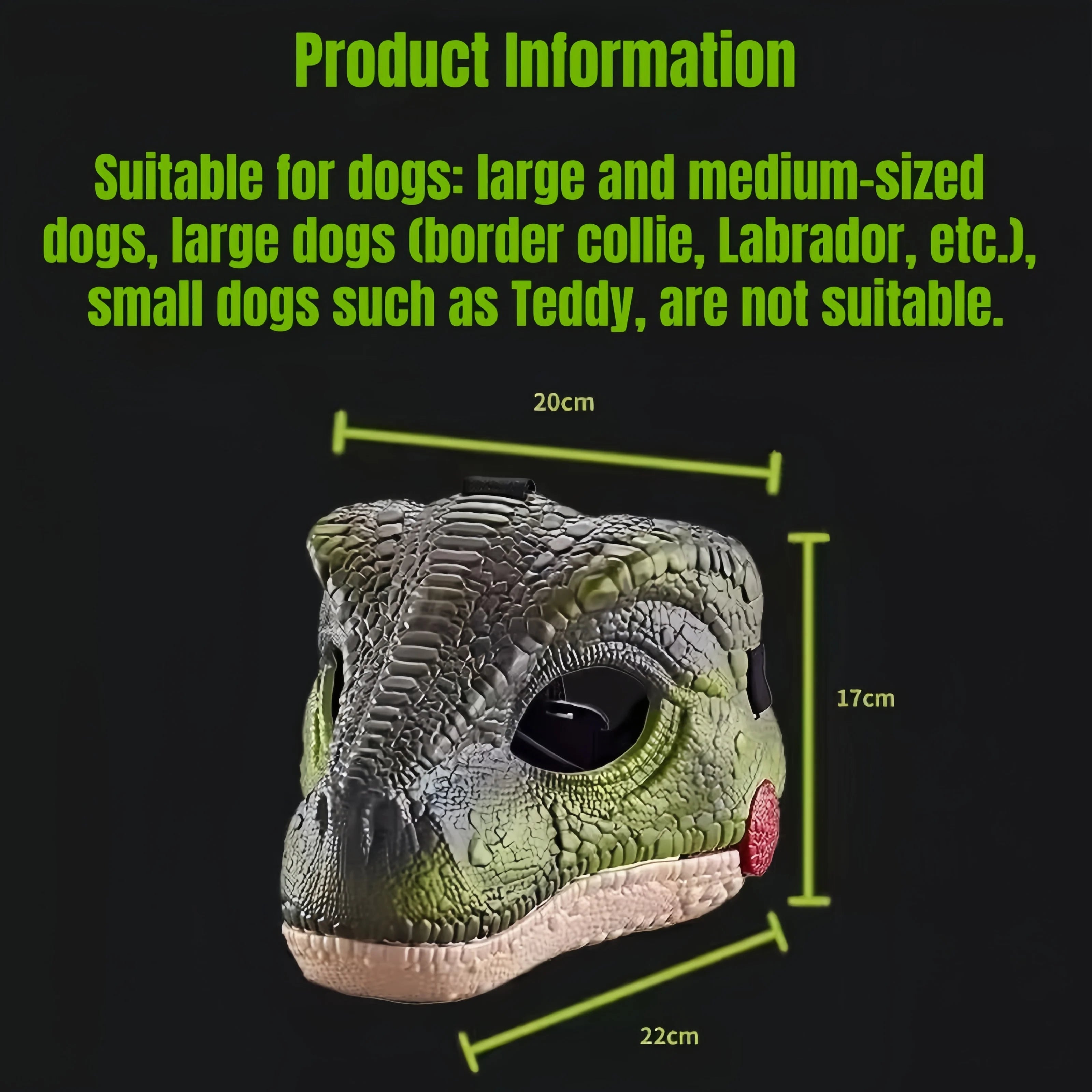 Máscara de Dinosaurio para Mascota y humano - Con Sonido
