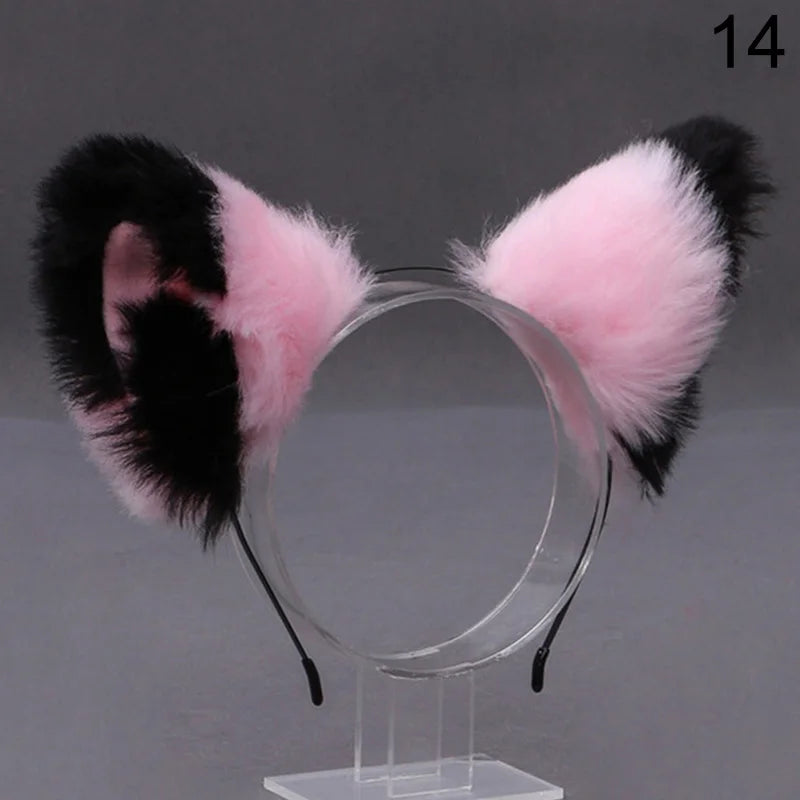 Diadema de Orejas de Gato y Zorro Peluche - Disfraz