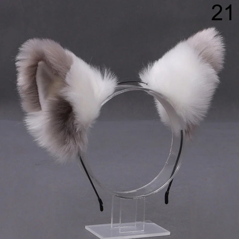 Diadema de Orejas de Gato y Zorro Peluche - Disfraz