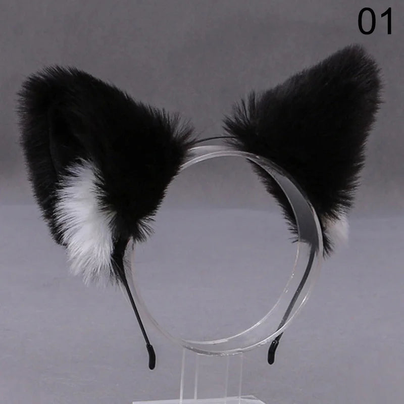 Diadema de Orejas de Gato y Zorro Peluche - Disfraz