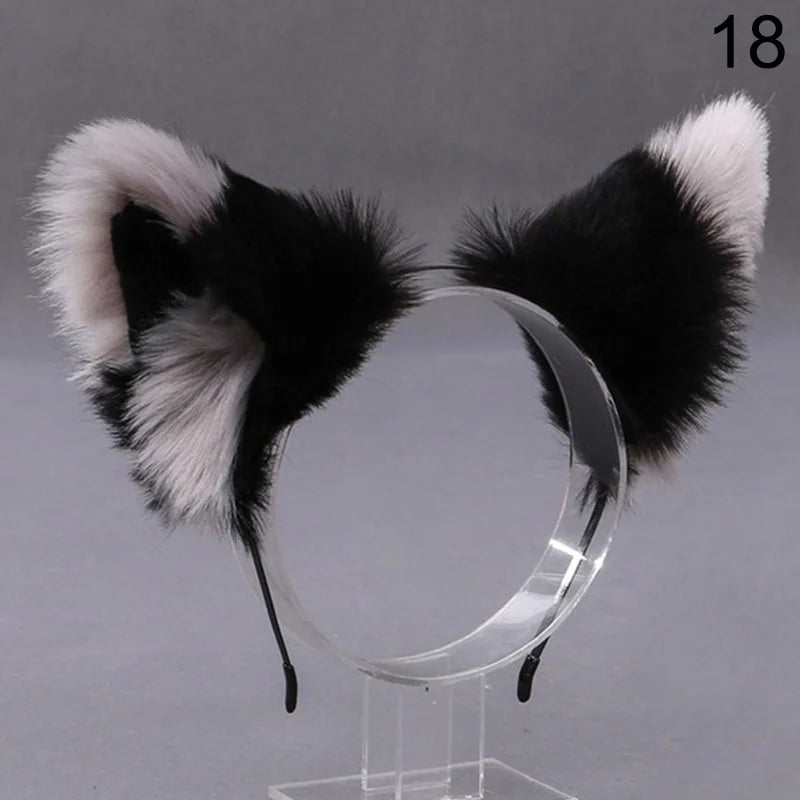 Diadema de Orejas de Gato y Zorro Peluche - Disfraz
