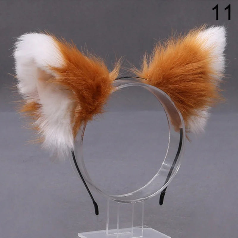 Diadema de Orejas de Gato y Zorro Peluche - Disfraz